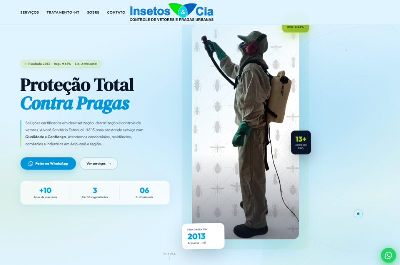 Preview do site Inseto e Cia