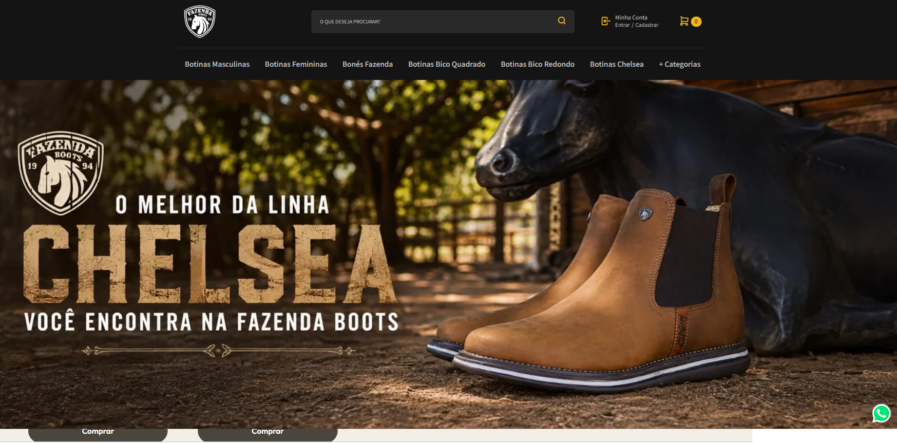 E-commerce Fazenda Boots - Otimizado com SEO
