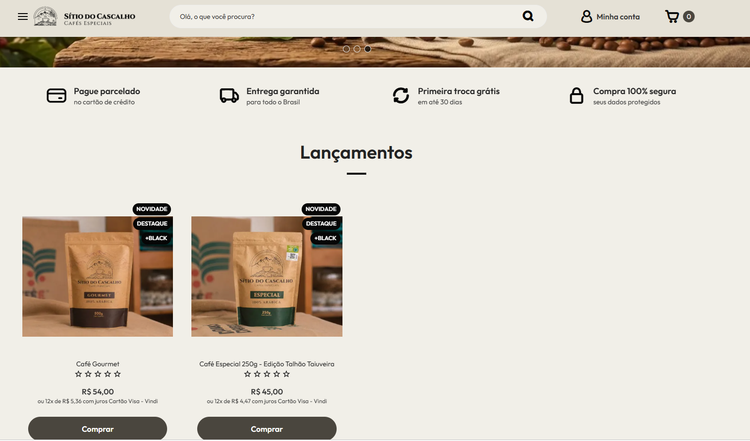 Loja Sítio do Cascalho Cafés - Café de qualidade direto do produtor
